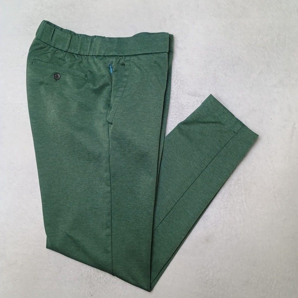 Bonobos Pants Men M Long Green Jogger Off Duty Slim Elastic Waist Travel Weekend